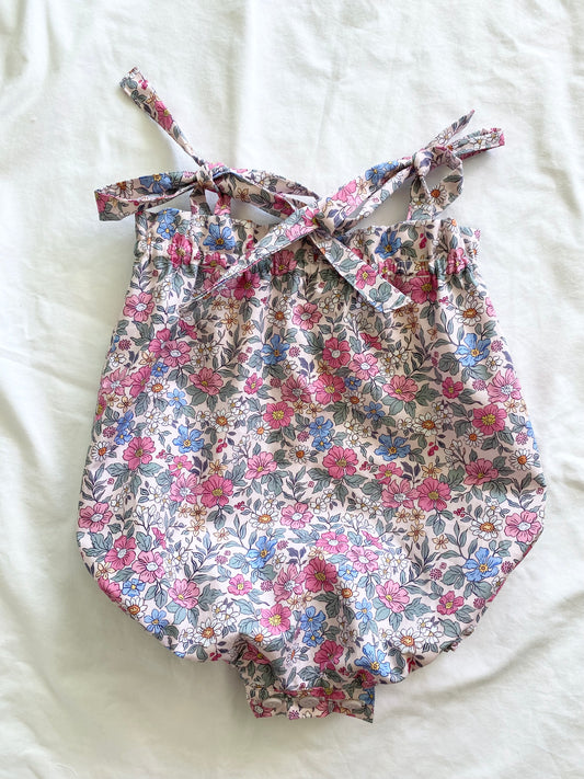 Libby Shoestring Romper - Cotton Pink Floral