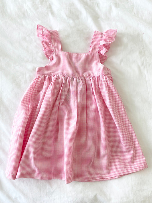 Marigold Dress - Pink Gingham Cotton