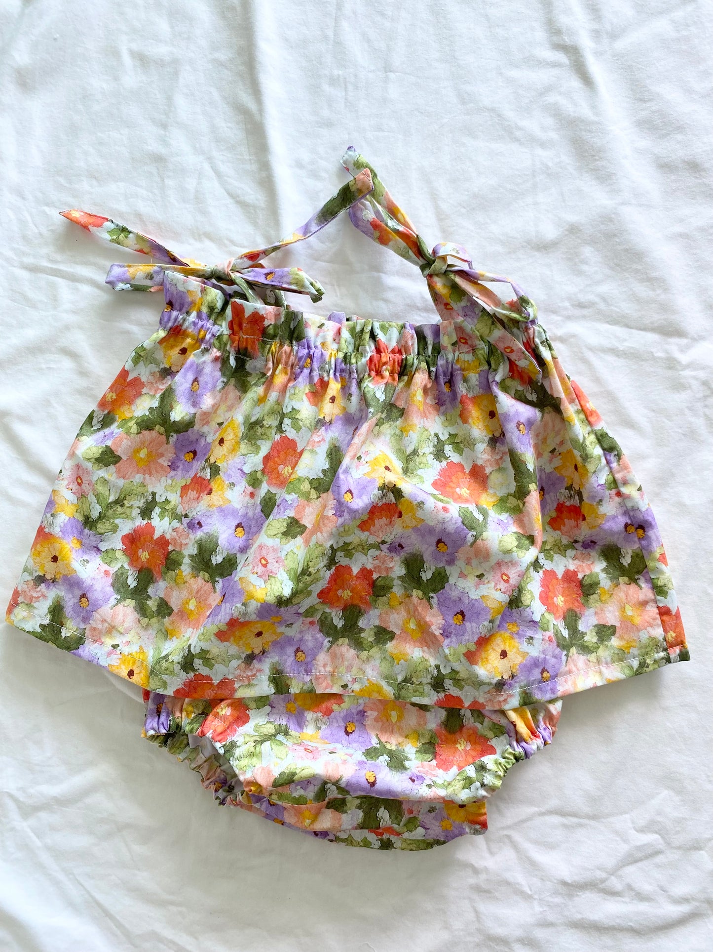 Libby Shoestring Peplum Set - Cotton Poplin Impressionists Floral