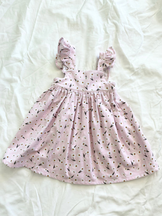Marigold Dress - Corduroy Pink Daisy