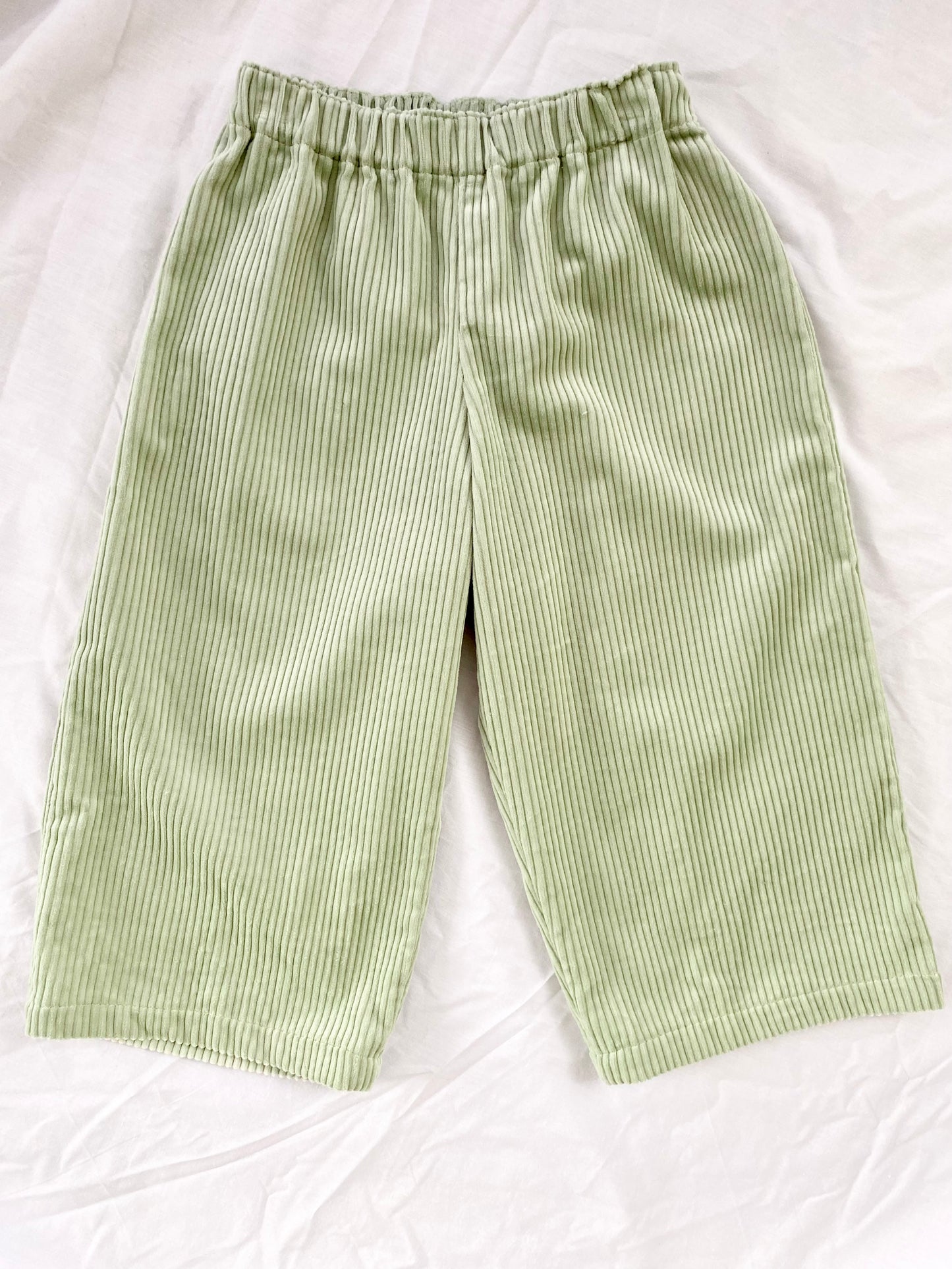 Unisex Basic Colette Pants - Wide Wale Corduroy Mint Green