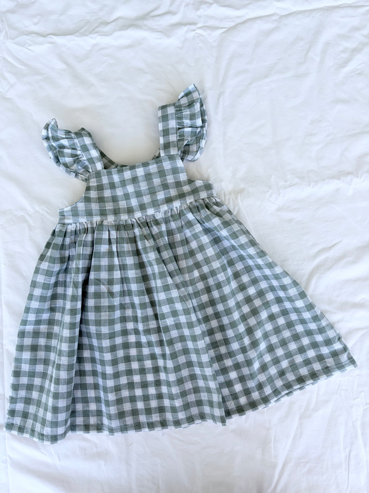 Marigold Dress - Cotton Gingham Sage