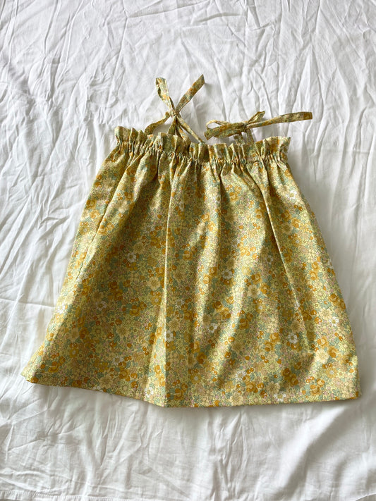 Libby Shoestring Dress - Cotton Poplin Gold Harvest