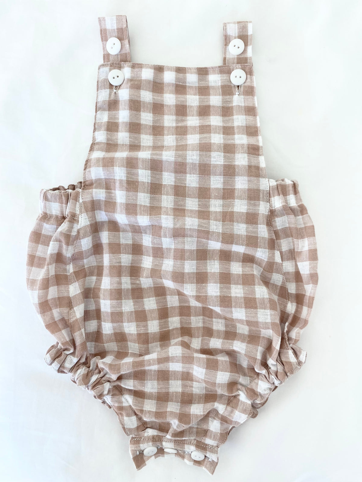 Unisex Romper - Cotton Gingham Pine