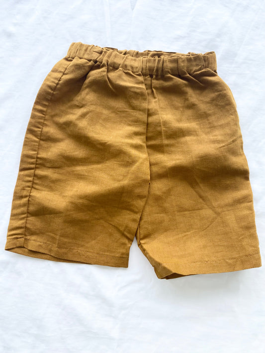 Unisex Wide Leg Colette Pants - Cotton Linen Tan