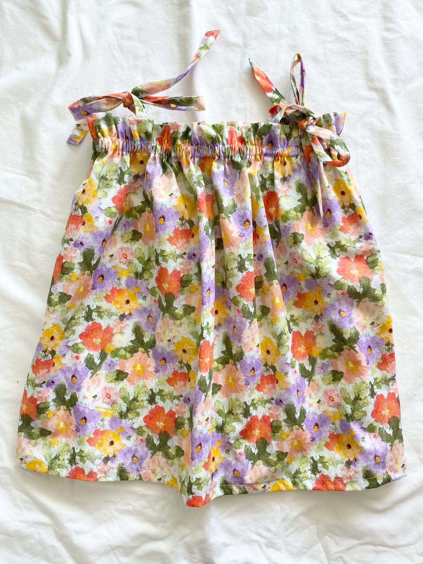 Libby Shoestring Dress - Cotton Poplin Impressionists Floral