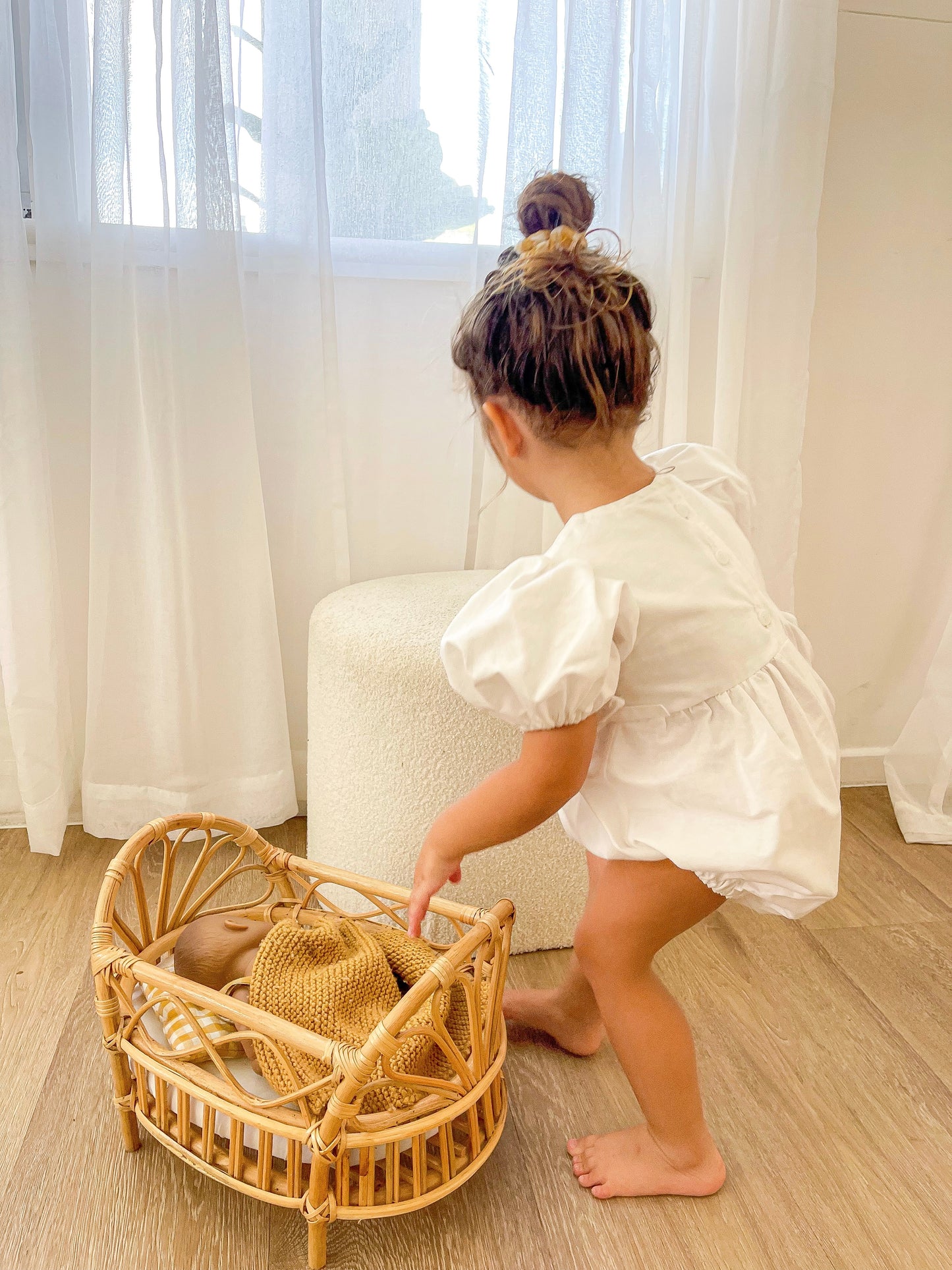 Ellis Wrap Romper - Cotton White