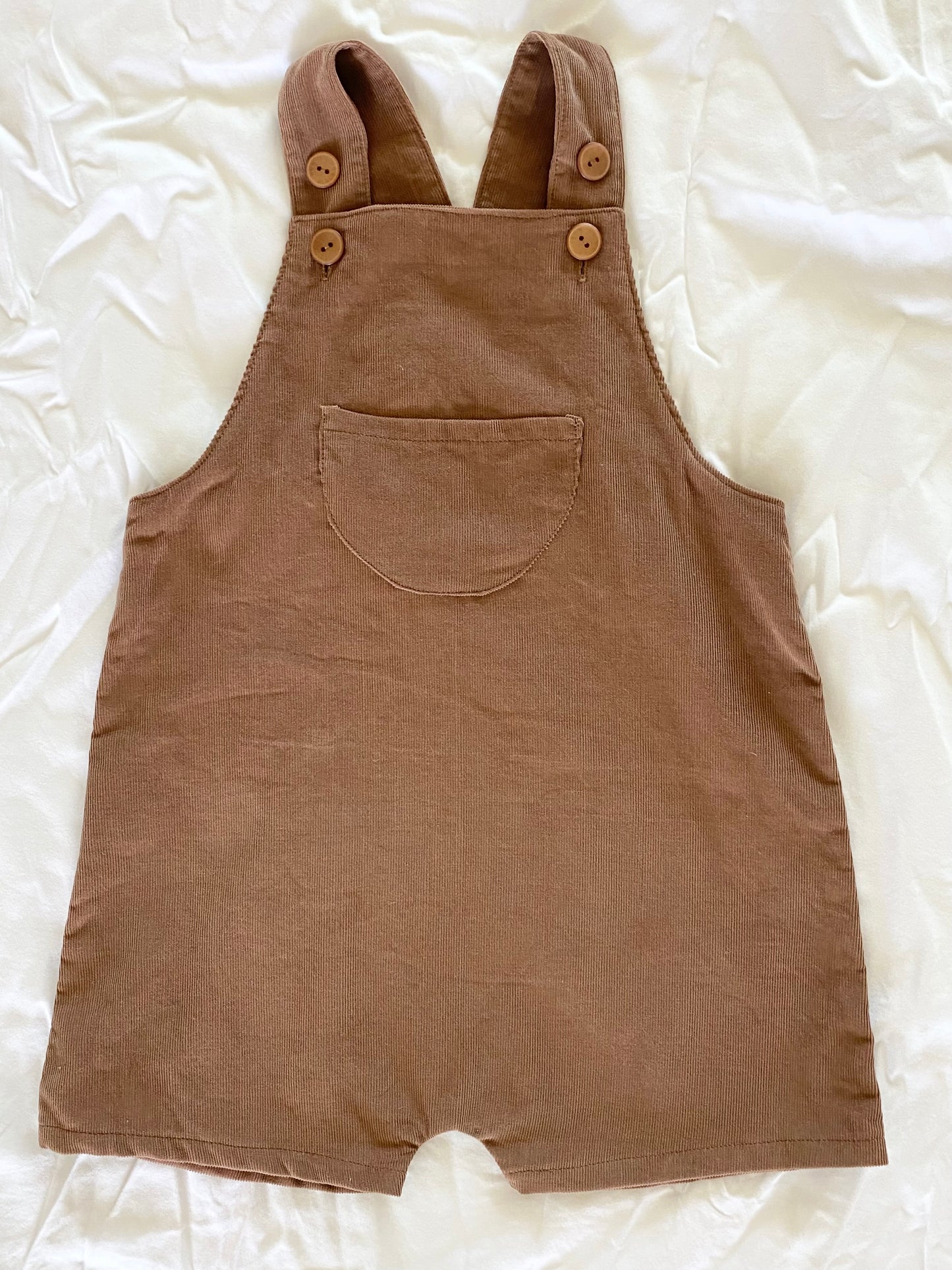 Unisex Loose Fit Overall - Boys Wear - Corduroy Pin Whale Brown