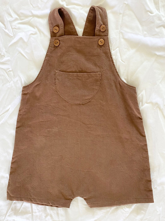 Unisex Loose Fit Overall - Boys Wear - Corduroy Pin Whale Brown