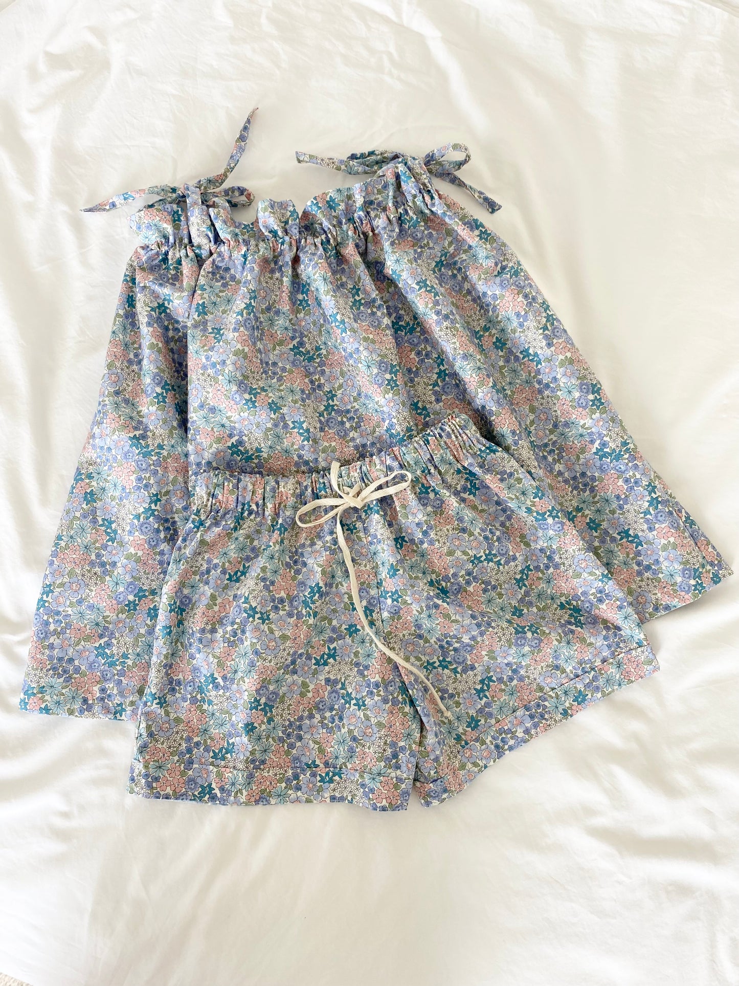Libby Shoestring Peplum Top & Short Set - Japanese Poplin Mauve