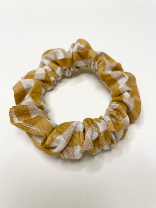 Scrunchies - Cotton Gingham Golden Spice