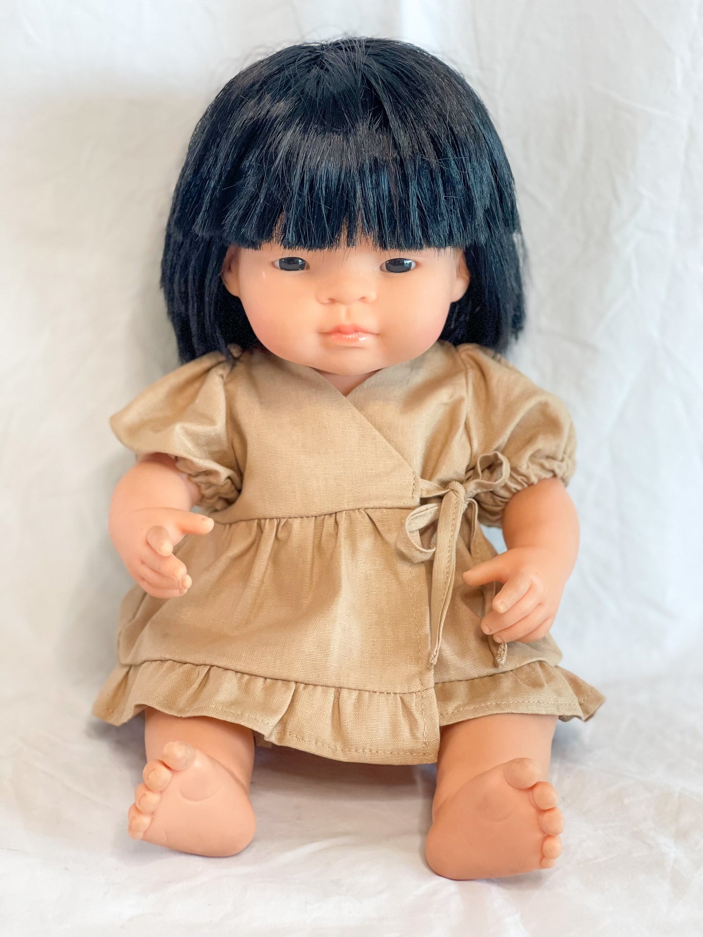 Ellis Wrap Dolls Dress - Cotton Caramel