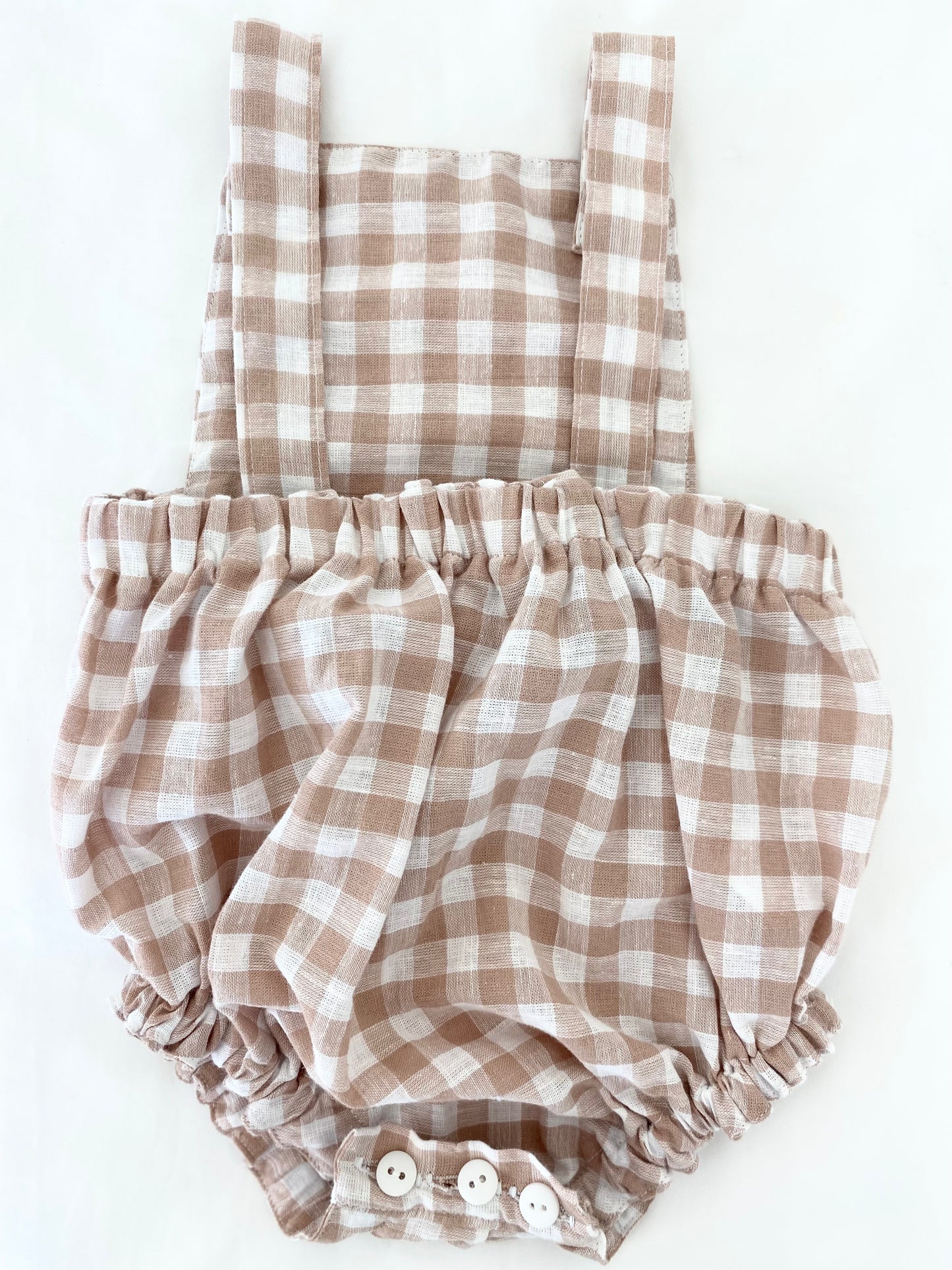 Unisex Romper - Cotton Gingham Pine