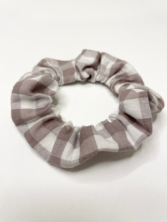 Scrunchies - Cotton Gingham Mocha