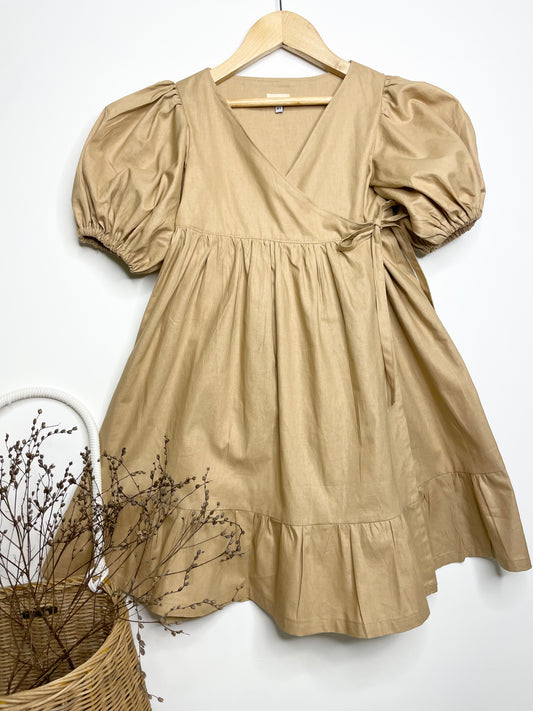 Ellis Wrap Dress - Cotton Caramel