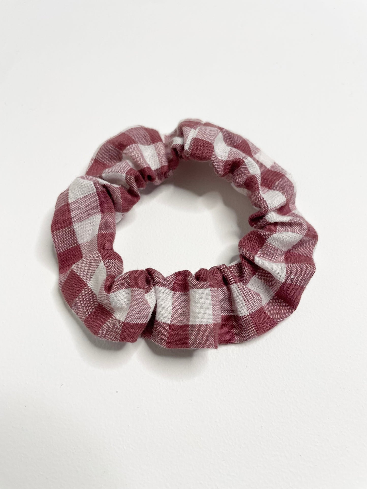 Scrunchies - Cotton Gingham Rose