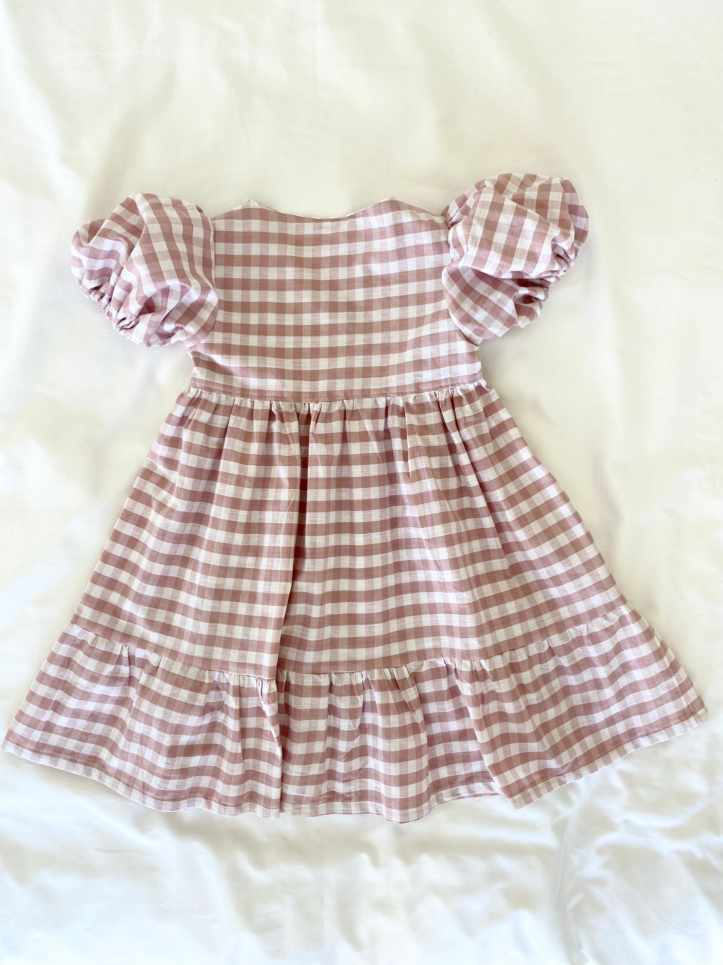 Ellis Wrap Dress - Cotton Gingham Antique Pink